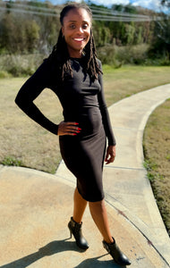 "Ebony" Midi dress (Black)