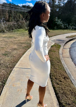 Load image into Gallery viewer, &quot;Ebony” Midi dress (white)