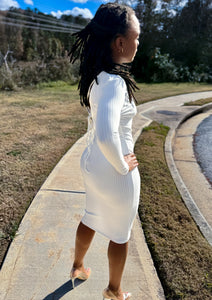 "Ebony” Midi dress (white)