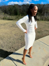 Load image into Gallery viewer, &quot;Ebony” Midi dress (white)