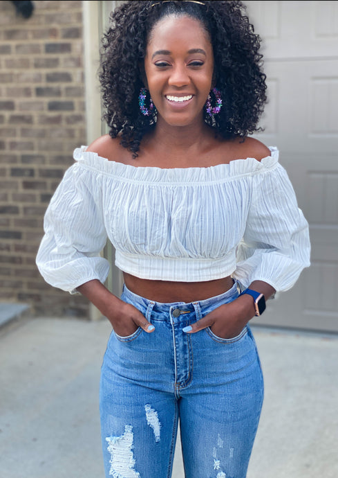 “Jasmine” Off Shoulder Crop Top