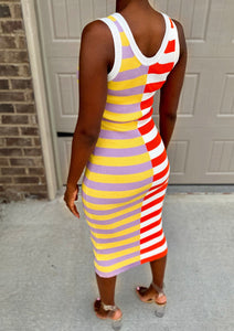 “Kayla” Striped Maxi Dress